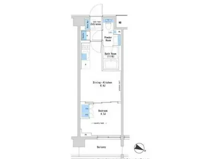 ルフォンプログレ中野富士見町ザ・レジデンス(1DK/2階)の間取り写真