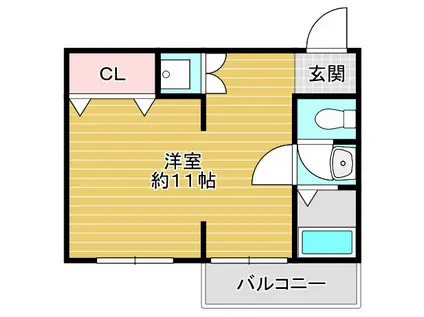 光和ハイツ(ワンルーム/3階)の間取り写真