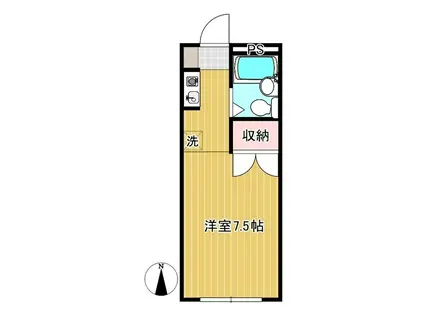 コーポ亀倉(ワンルーム/2階)の間取り写真