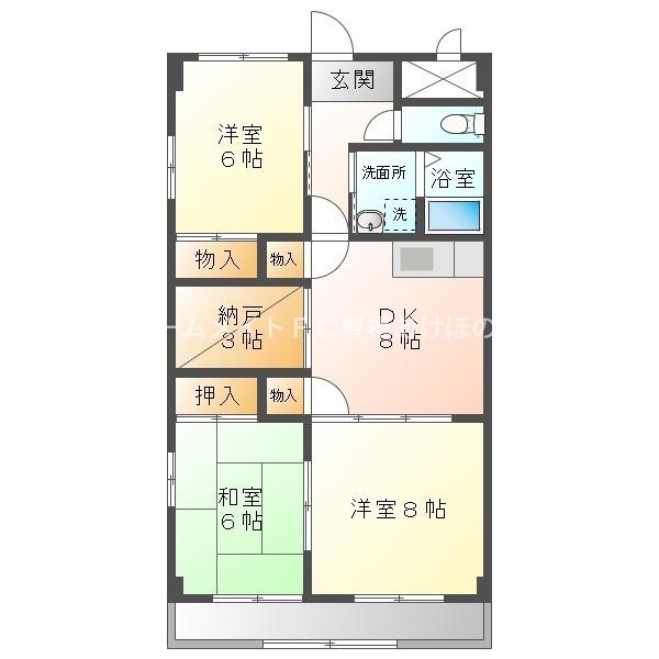 ハイツセブン(3SDK/3階)の間取り写真