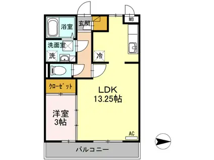 エスト・クレールII(1LDK/3階)の間取り写真