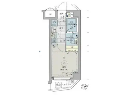 ベルグレードKS DUE(1K/2階)の間取り写真