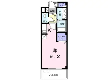 M・Yコート(ワンルーム/3階)の間取り写真