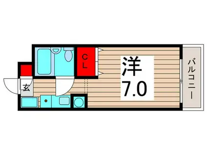 マリオン草加(ワンルーム/1階)の間取り写真