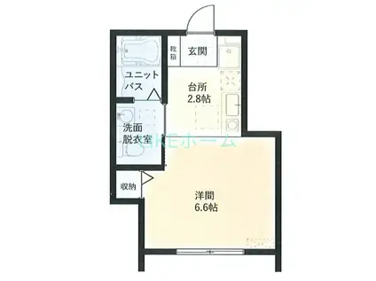 コアプラス船橋行田(ワンルーム/2階)の間取り写真