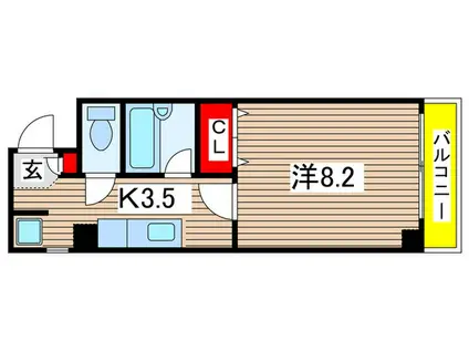 メゾン南分(1K/3階)の間取り写真