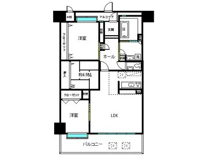 アーデントクレイル山の口(3LDK/6階)の間取り写真
