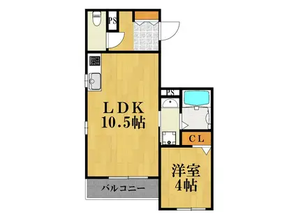 プラネットK(1LDK/2階)の間取り写真
