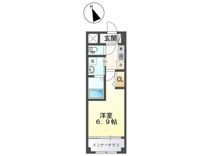 LIDIA(1K/3階)の間取り写真