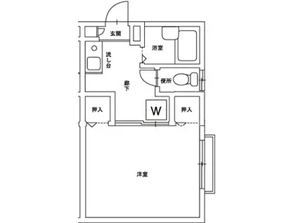 大野1Kハイツ(1K/2階)の間取り写真