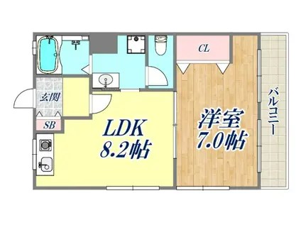 ハイツ77(1LDK/2階)の間取り写真