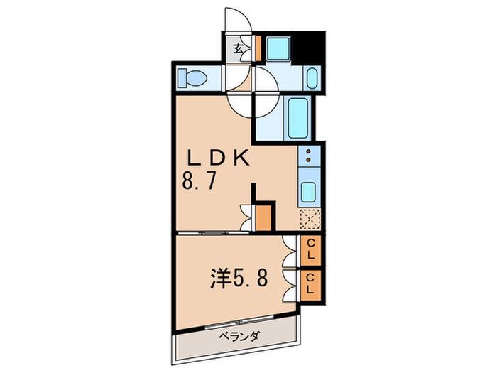 ステラメゾン茗荷谷(1LDK/6階)の間取り写真