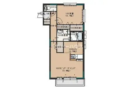 フォレスト見川 A(1LDK/1階)の間取り写真