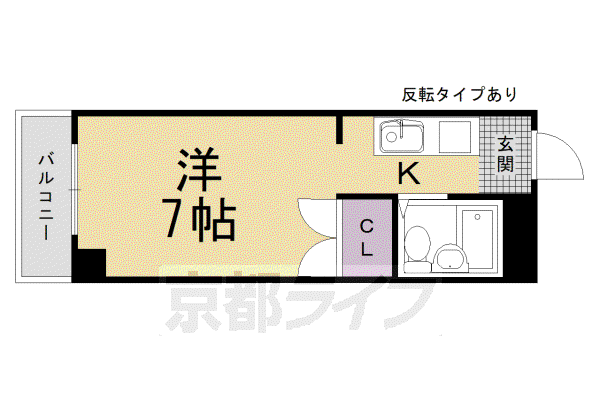 VERVE KYOTO(1K/1階)の間取り写真