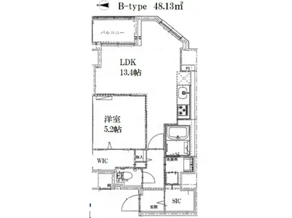 プレミアムステージナオ(1LDK/6階)の間取り写真