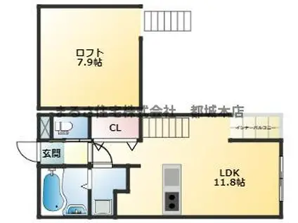 SPUMONI(ワンルーム/1階)の間取り写真