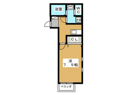 コルソ南柏(1K/2階)の間取り写真