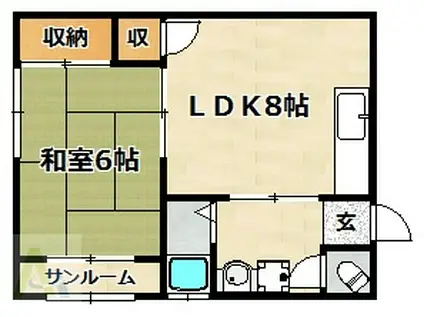 ウィングヒル5(1LDK/3階)の間取り写真