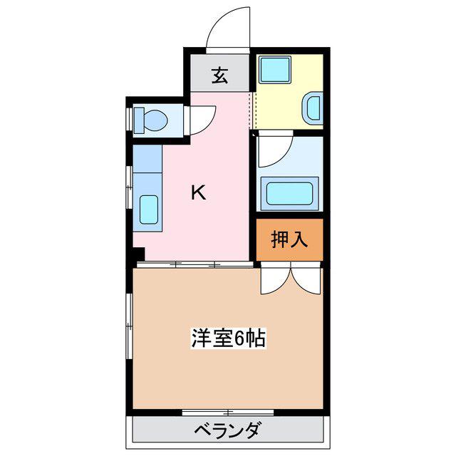 リッチエードビル(1K/2階)の間取り写真