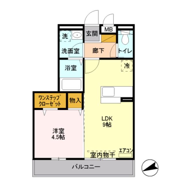 グランアモーレ(1LDK/2階)の間取り写真