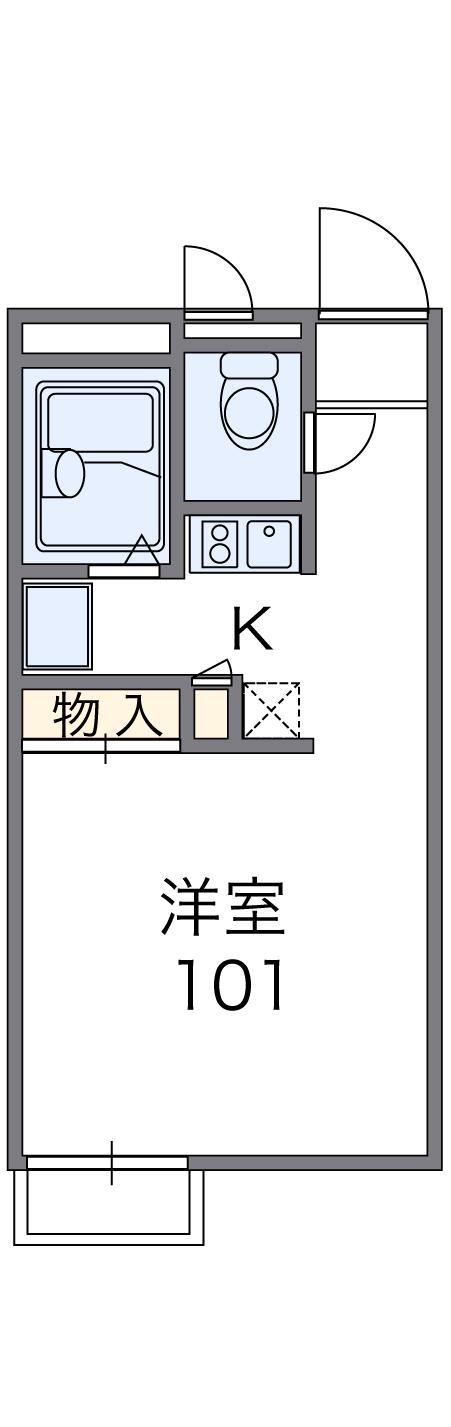 レオパレス太田(1K/1階)の間取り写真