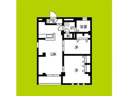 エムズ谷六(2LDK/4階)の間取り写真
