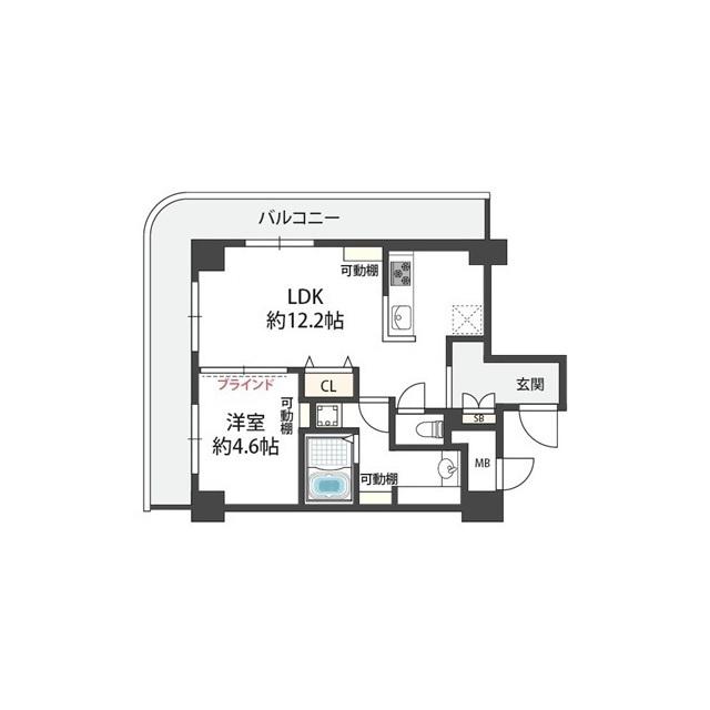 近鉄淀川リバーサイドマンション513(1LDK/5階)の間取り写真
