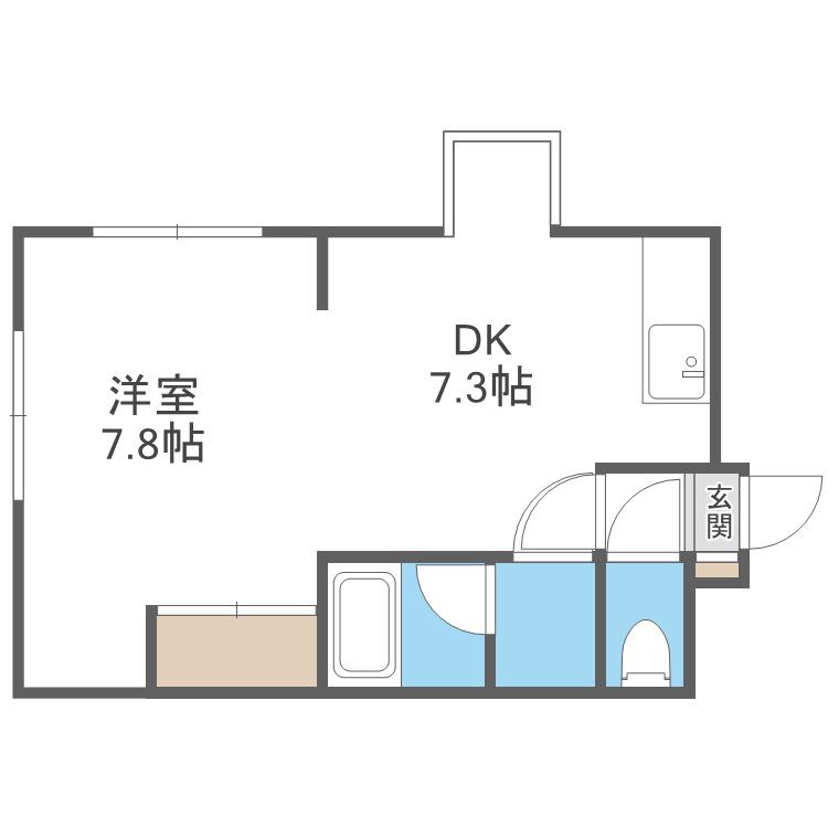パレスアトランティス(1DK/3階)の間取り写真