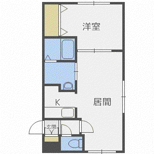 クレア本郷通(1LDK/1階)の間取り写真