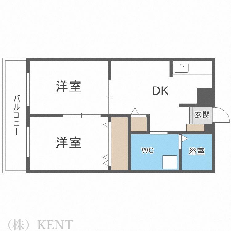 アップライズ平和(2DK/2階)の間取り写真