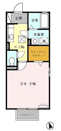 マノワールE・Y(1K/1階)の間取り写真