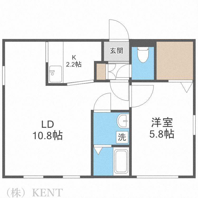 CRES920(1LDK/3階)の間取り写真