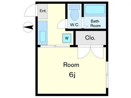 川口ハイツ(1K/2階)の間取り写真