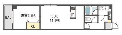 グランパシフィック生野東(1LDK/3階)の間取り写真