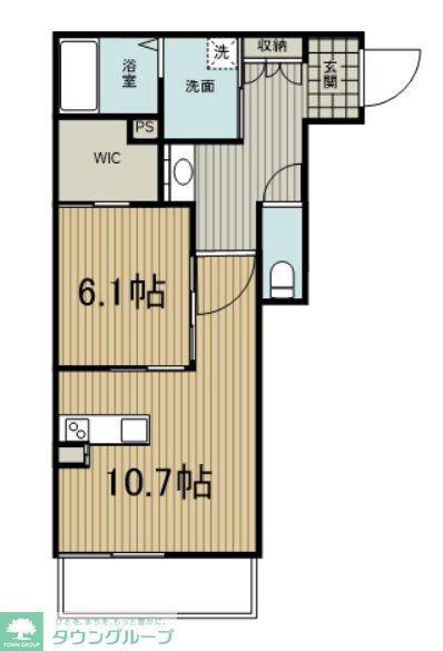 パティオ北浦和(1LDK/2階)の間取り写真