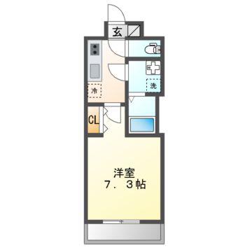 S-RESIDENCE志賀本通ノース(1K/6階)の間取り写真