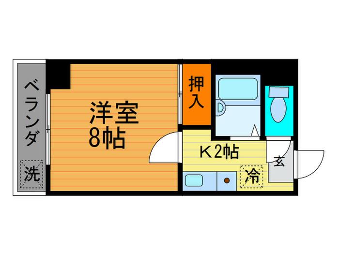 ドエル1号館S・Y(1K/2階)の間取り写真