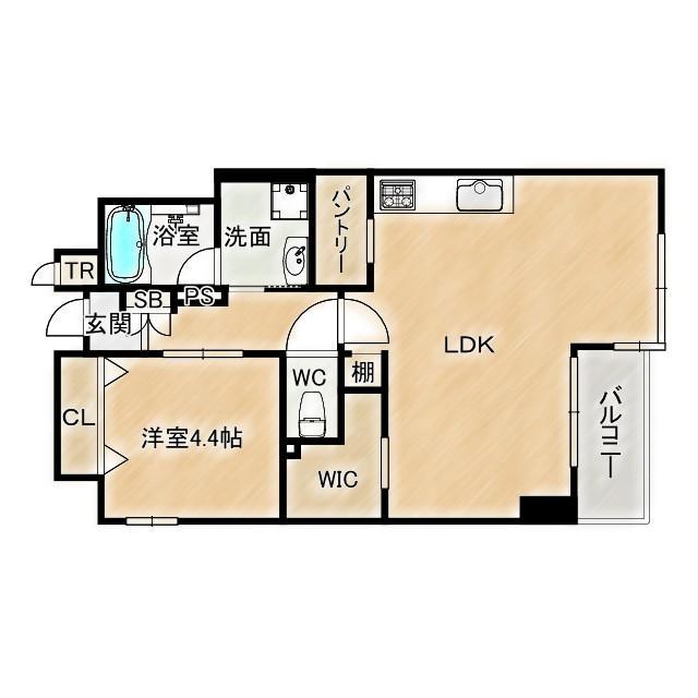 グランピア中央(1LDK/4階)の間取り写真