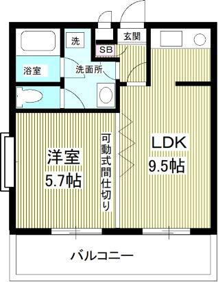 第一ビューラー方南(1LDK/3階)の間取り写真