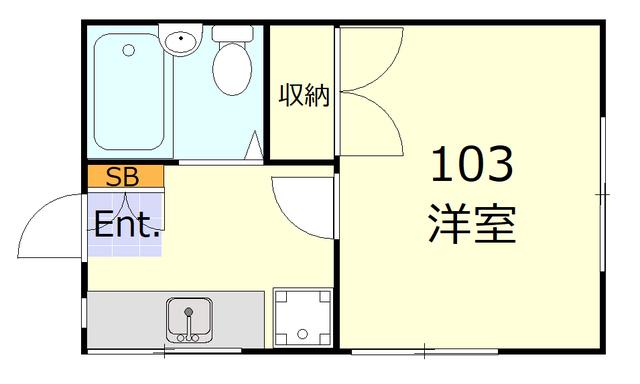ミナミ山王台ハイツ(1K/1階)の間取り写真