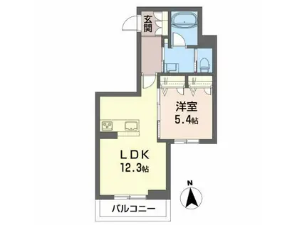 ABBANDONO(1LDK/2階)の間取り写真