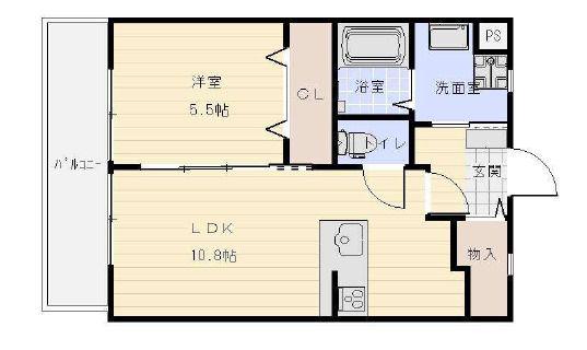 ARITAMA-SO(1LDK/1階)の間取り写真