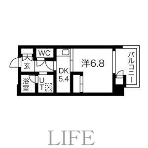 リーブル25(1DK/7階)の間取り写真