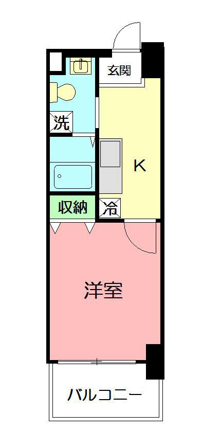 エスペランサ(1K/4階)の間取り写真