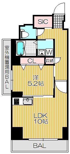 ROUTE1 RESIDENCE戸越(1LDK/7階)の間取り写真