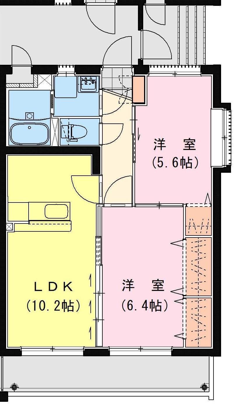 LALLURE(2LDK/1階)の間取り写真