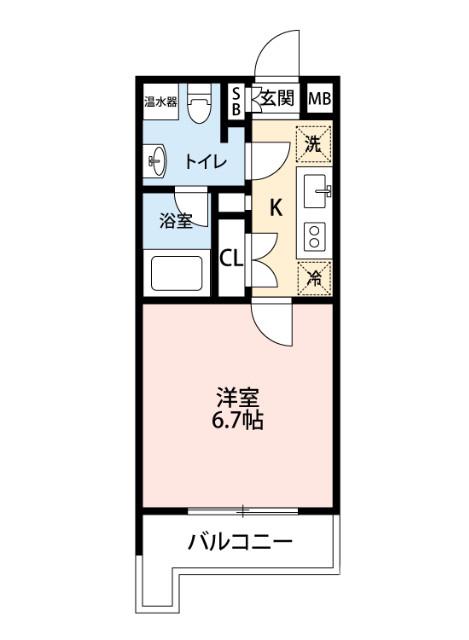 プロスパーハイツ深井(1K/2階)の間取り写真