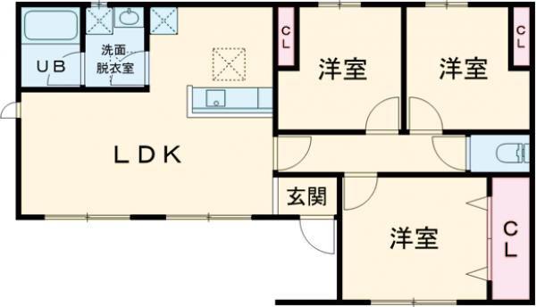 BIRD GARDEN 平屋 和合本町 A(3LDK/1階)の間取り写真