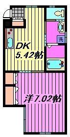 スマートテラスⅡ(1DK/1階)の間取り写真