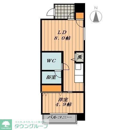 ヴァリエ東別院(1LDK/13階)の間取り写真